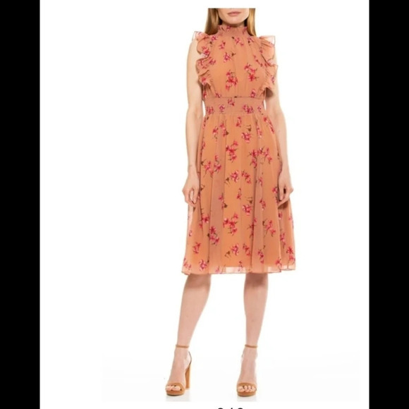 Alexia Admor Dresses & Skirts - Alexia Admor Joanna Ruffled Dress In Cafe Floral